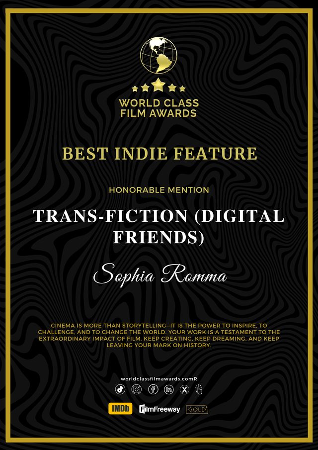 Best Indie Feature — Honorable Mention — World Class Film Awards 2026 certificate
