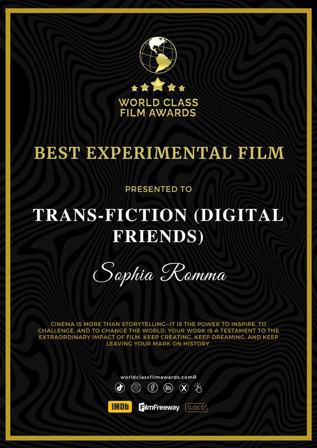 Best Experimental Film — Winner — World Class Film Awards 2026 certificate